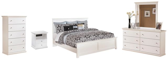 Signature Design by Ashley® Bostwick Shoals 5-Piece White King Panel Bed Set-0