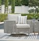 Signature Design by Ashley® Seton Creek Gray Outdoor Fabric/Resin Wicker Swivel Lounge-4