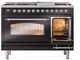 Ilve® Nostalgie II Series 48" Glossy Black Pro Style Dual Fuel Range-4