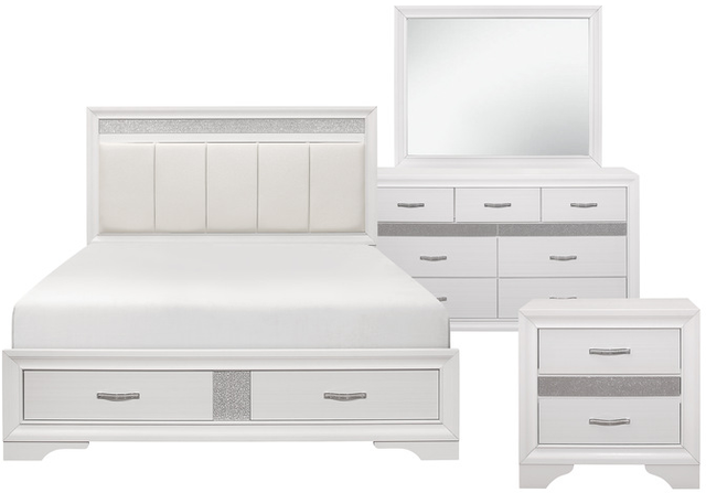 Homelegance® Luster 4-Piece White Queen Bedroom Set-0