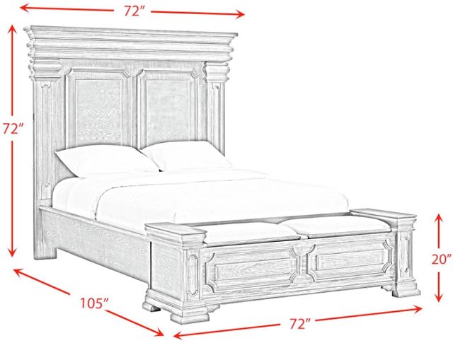 Elements International Kings Court Black Queen Storage Bed-3