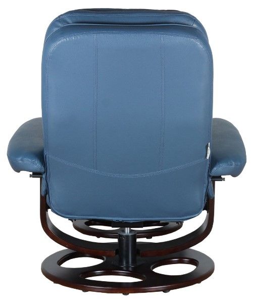 BarcaLounger® Jacque Roman-Blue Manual Recliner and Ottoman Set-1