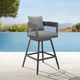 Armen Living Menorca Gray Aluminum/Fabric Outdoor Swivel Bar Stool-5
