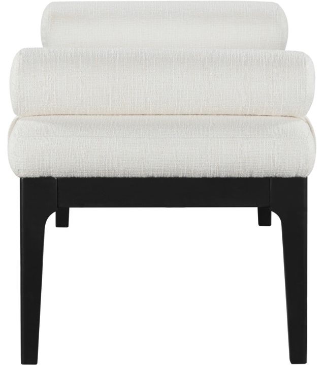 Meridian Furniture Priscilla Cream/Black Upholstered Bench-2