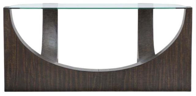 Magnussen Home® Beckham Glass Top Sofa Table with Rustic Tavern Base-4
