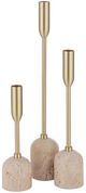 Renwil® Vesta 3-Piece Satin Brass Candle Holder Set-0