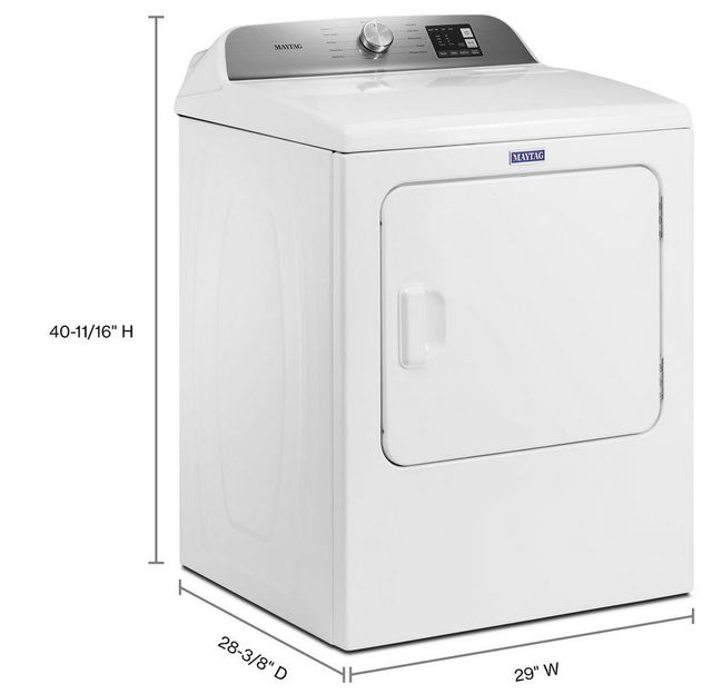 Maytag® 7.0 Cu. Ft. White Front Load Natural Gas Dryer-3