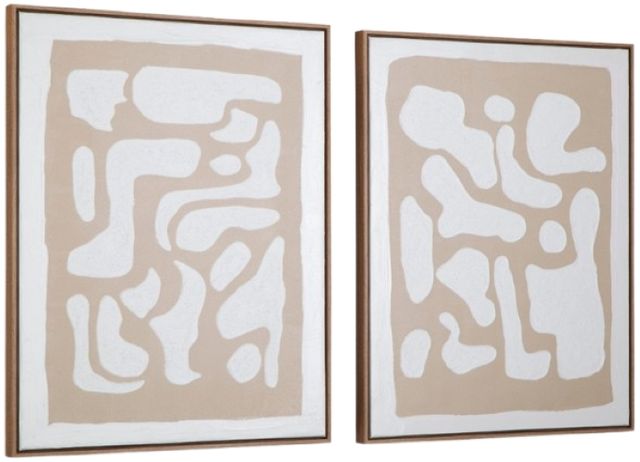 Signature Design by Ashley® Waldett 2-Piece Beige/White Wall Art Set-0