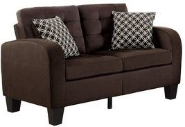 Mazin Furniture Sinclair 2 Piece Chocolate Sofa & Loveseat Set-1