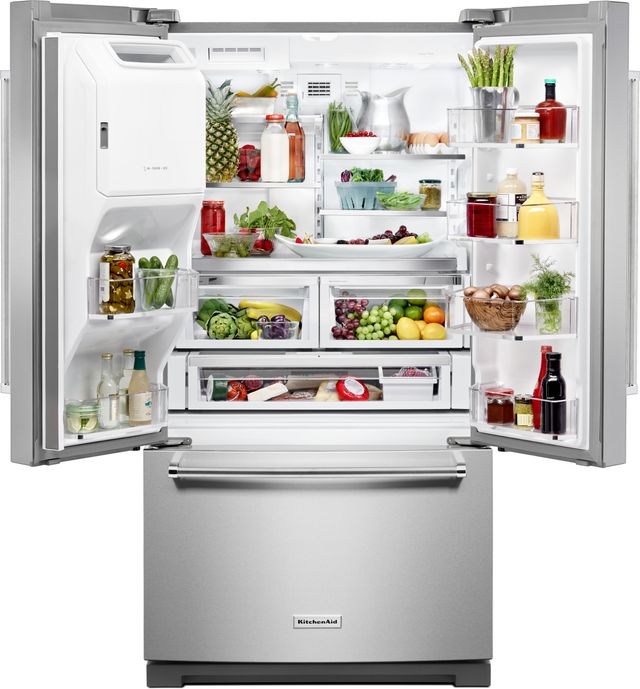 KitchenAid® 27 Cu. Ft. Stainless Steel with PrintShield™ Finish French Door Refrigerator-2