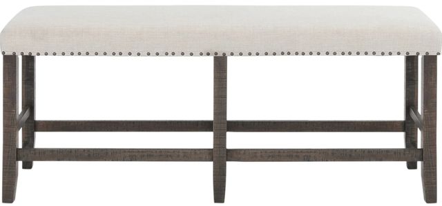 Jofran Inc. Willow Creek Beige/Chocolate Brown Counter Bench-2