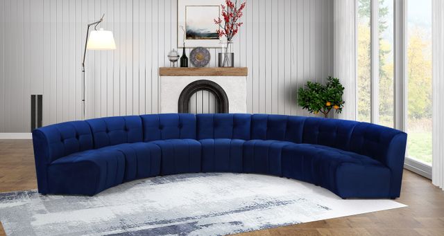 Meridian Furniture Limitless 7-Piece Navy Velvet Modular Sectional-1