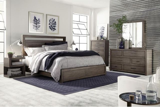 aspenhome® Modern Loft Greystone Queen Panel Bed-2