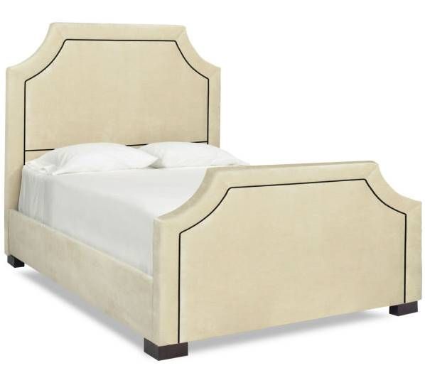 Parker Southern Dream Creations Beige Concave Upholstered Bed with Footboard-0