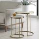 Uttermost® Aragon 2-Piece White Nesting Table with Brass Base Set-1