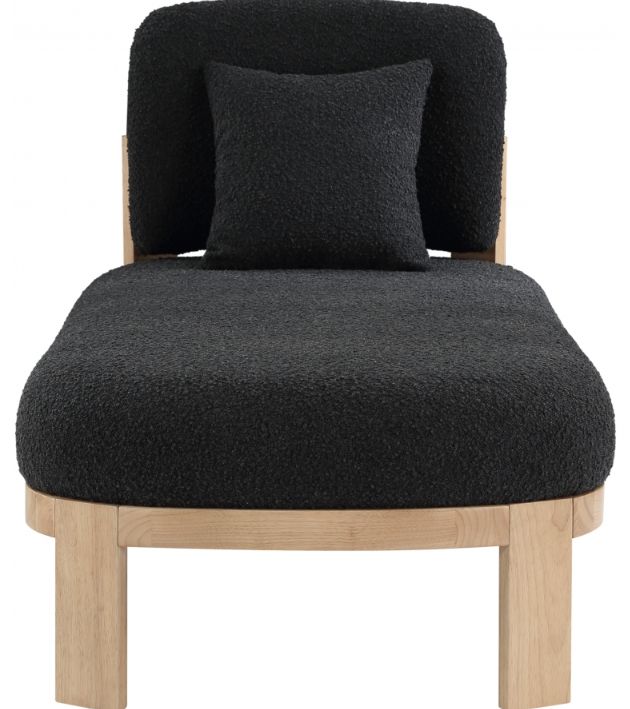 Meridian Furniture Maybourne Black/Natural Boucle Fabric Bench-2