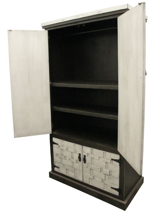 American Heartland Manufacturing Rustic Two-Tone Mosaic Double Door Armoire-2