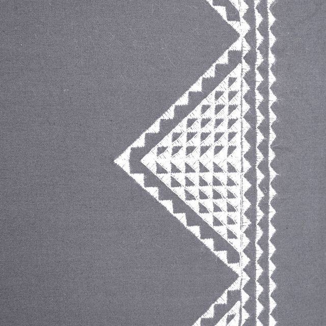 Olliix by INK+IVY Isla Gray Cotton Embroidered Euro Sham-1
