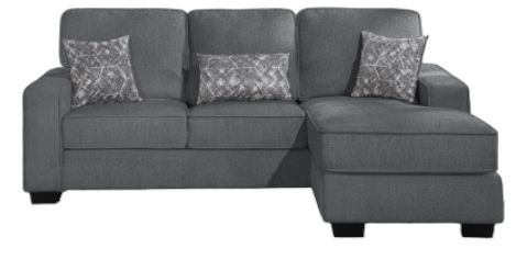 Milton Greens Stars 2-Piece Dark Gray Plushy Cushioned Flared Square Arm Sectional-0
