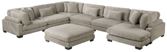Homelegance® Traverse 7-Piece Taupe Modular Sectional with Reversible Chaise and Ottoman-2