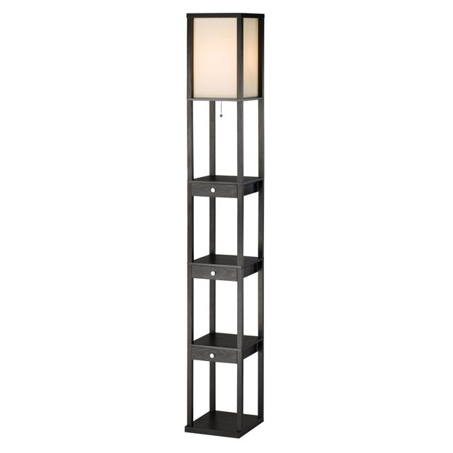 Adesso® Murray Black Three Drawer Shelf Lamp-0