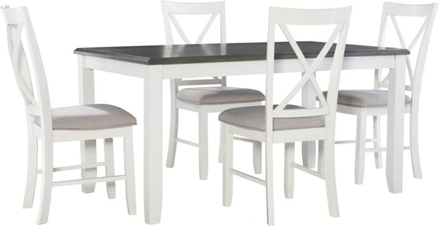 Powell® Jane 5-Piece Beige/Dark Gray/Vanilla White Dining Set-0