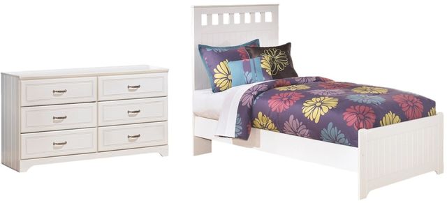 Signature Design by Ashley® Lulu 2-Piece White Twin Panel Bed Set-0