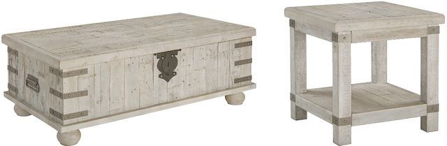 Signature Design by Ashley® Carynhurst 2-Piece White Wash Gray Living Room Tables Set-0