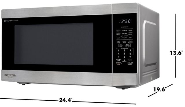 Sharp® 2.2 Cu. Ft. Stainless Steel Countertop Microwave-2