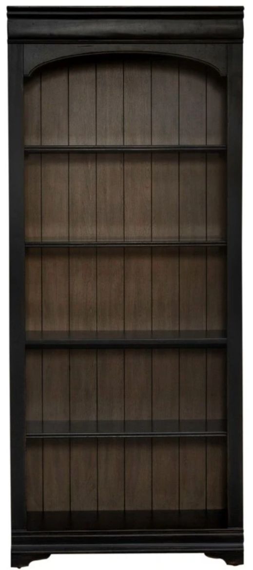 Liberty Furniture Meritage Aged Charcoal/Caramel Bunching Bookcase-2