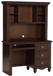 Mazin Furniture Meghan Espresso Writing Desk with Hutch-1