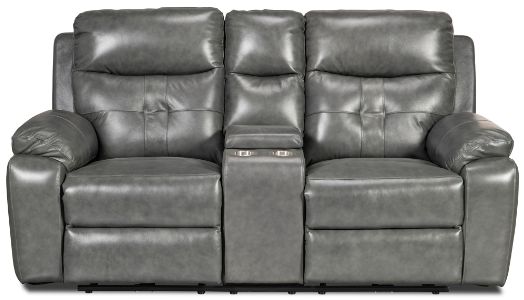 Mazin Furniture Primus Grey Power Reclining Loveseat with Center Console-1