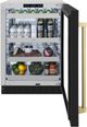 ZLINE Autograph Edition Touchstone 5.2 Cu. Ft. Stainless Steel Beverage Center with Black Matte Glass Door and Champagne Bronze Handle-2