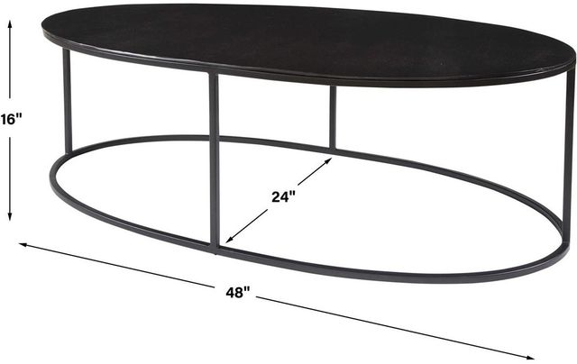Uttermost® Coreene Antique Black Oval Coffee Table-2