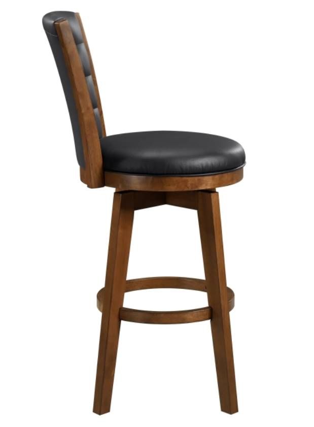 Mazin Furniture Medford Black Swivel Pub Height Chair-1