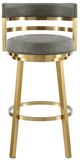 Armen Living Madrid Gold/Vintage Gray Swivel Bar Stool-0