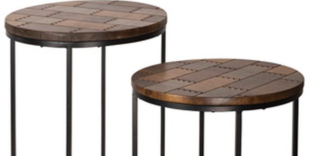 Signature Design by Ashley® Allieton 2-Piece Brown Accent Table Set with Black Base-1