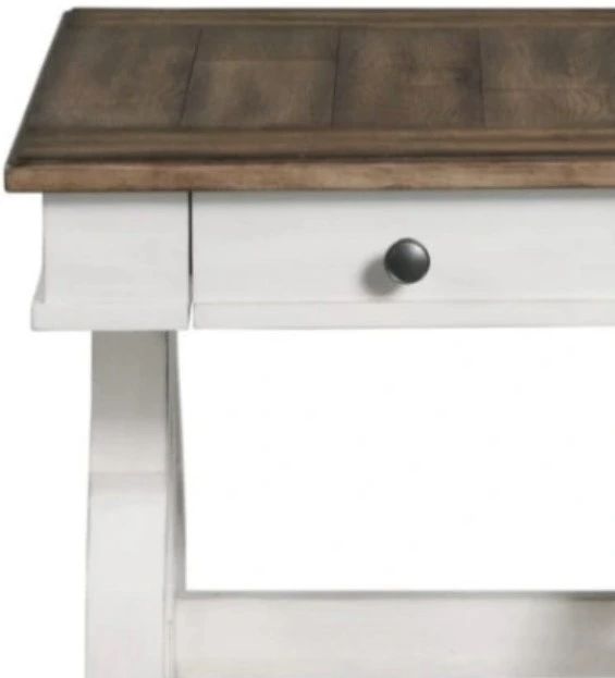 Intercon Drake French Oak 24" End Table with Rustic Gray Base-2