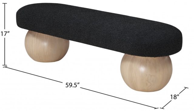 Meridian Furniture Bowie Black/Natural Bench-3