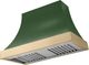 La Cornue CornuFé Cascade 44" Brands Hatch Green Wall Mounted Range Hood with Polished Brass Trim-0