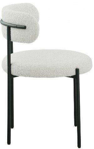 Meridian Furniture Beacon Cream/Black Boucle Upholstered Dining Chair-3