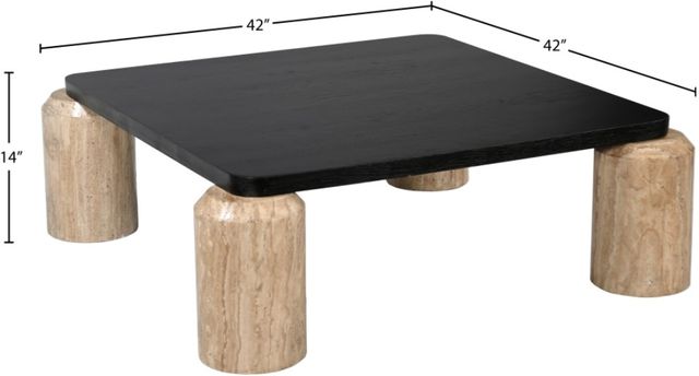 Meridian Furniture Ferrara Black Coffee Table with Natural Base-2