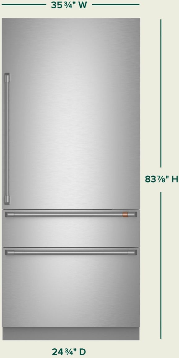 Café™ 36 in.  20.2 Cu. Ft. Stainless Steel Built In Bottom Freezer Refrigerator-12