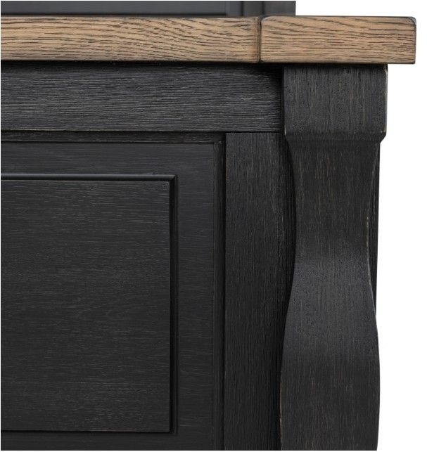 Furniture of America® Neue Mills 4-Piece Farmhouse Black/Rustic Oak Queen Bedroom Set-3