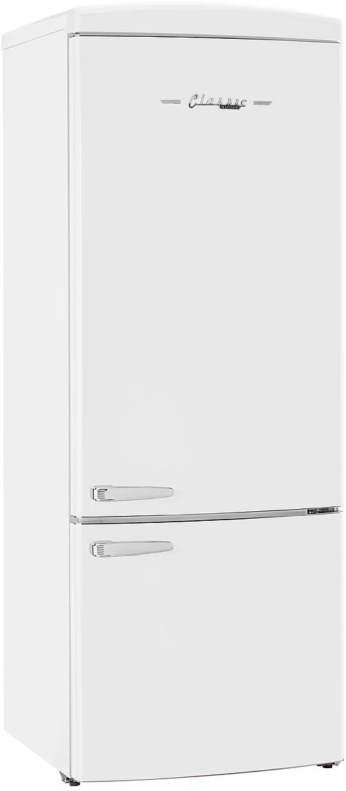 Unique Appliances Classic Retro 28" 17 Cu. Ft. Marshmallow White Counter Depth Bottom Freezer Refrigerator-0