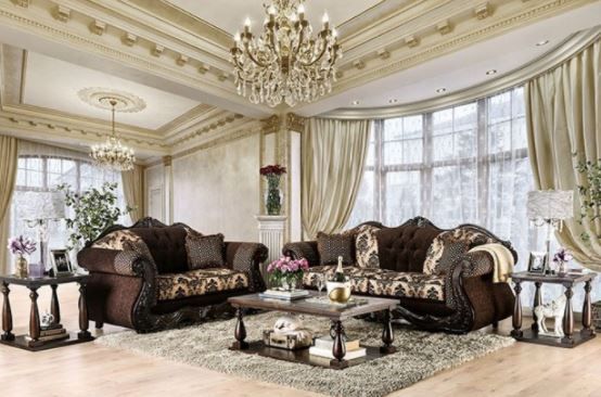 Furniture of America® Ronja Dark Brown Loveseat-1
