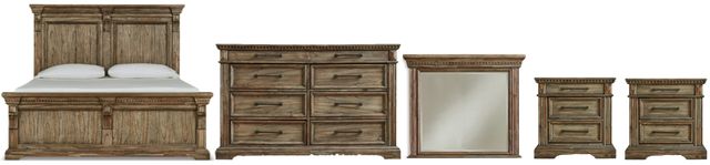 Signature Design by Ashley® Markenburg 5-Piece Brown Queen Panel Bed Set-0
