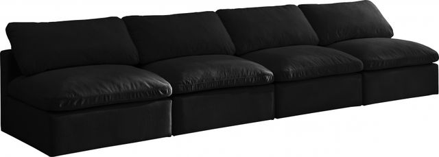 Meridian Furniture Plush Black Velvet Standard Cloud Modular Sofa-0
