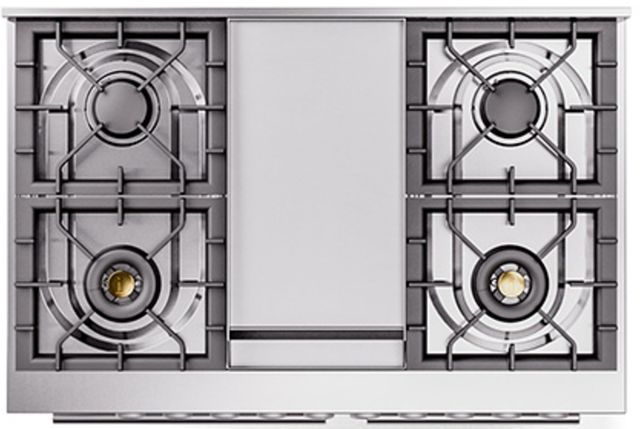 Ilve® Professional Plus II 40" White Pro Style Dual Fuel Range-2
