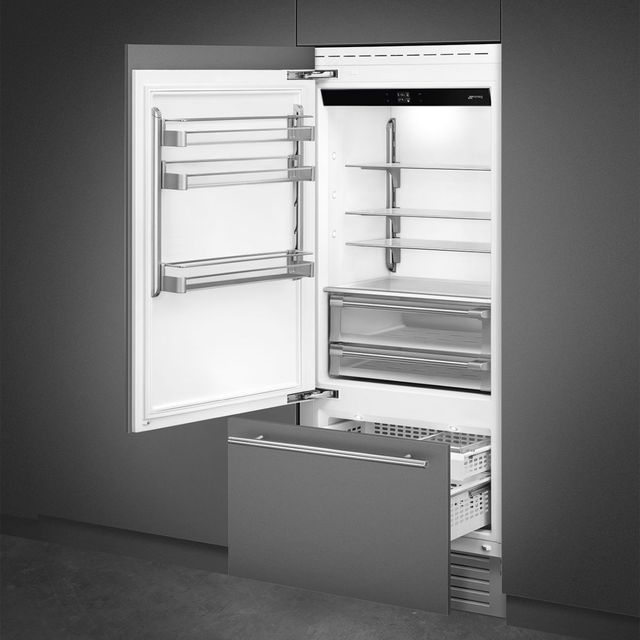 Smeg Universal 36 in. 19.6 Cu. Ft. Panel Ready Built-In Bottom Freezer Refrigerator-1